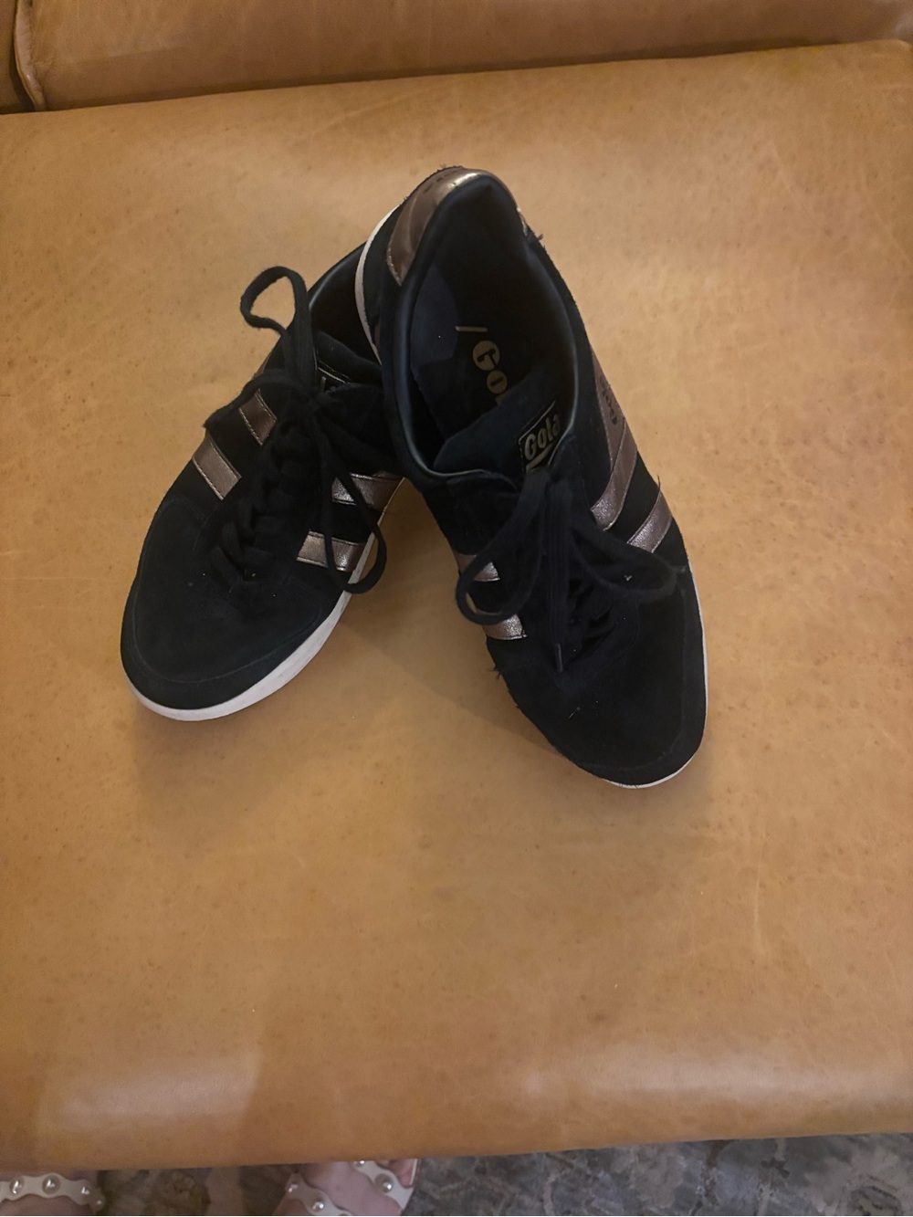 Gola Women's Black Sneakers with Metallic Stripes